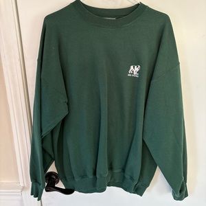 Vintage big dog hanes crewneck sweater men’s large green no hurries no worries